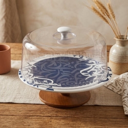 Serving Platter with Wooden Base